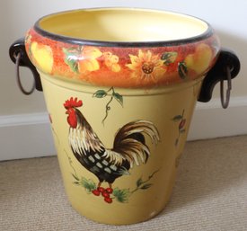 Hand-Painted Rooster Planter