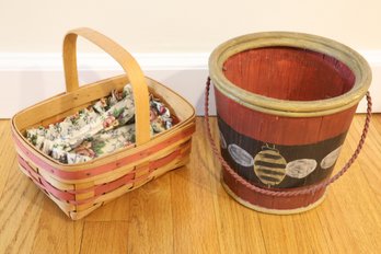 Pair Of Decorative Baskets Egg Baskets