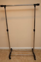 Adjustable Chrome Garment Rack On Casters