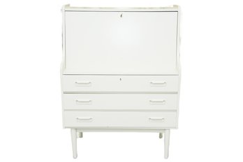 Danish Secretary Desk - White Exterior, Navy Blue Interior
