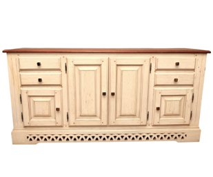 Two-Tone Wooden Console Cabinet