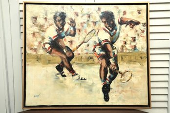 Weigel Oil Painting Of Badminton Players