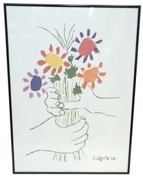 Pablo Picasso Bouquet Of Flowers Print, Dated 4.2.58