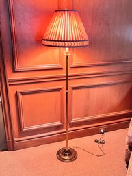 Brass Floor Lamp With Custom Pleated Shade
