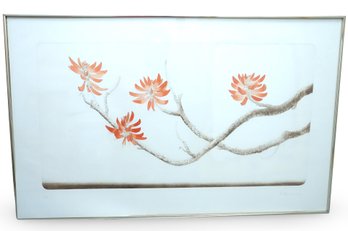 Peter Hickey (Australian, 1943-) Colored Etching - 'Flowering Branches'