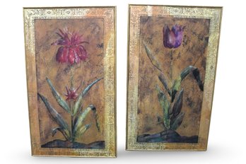 Liz Jardine (American, 20th-21st C.) Botanical Paintings - 'Prelude' And 'Andante'
