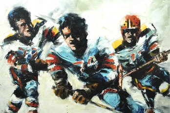 Weigel Oil Painting Of Ice Hockey Players
