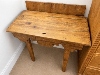 Rustic Primitive Pine Console Table With Backsplash
