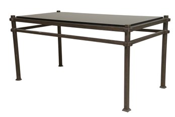 Industrial Black Marble And Bronze Frame Coffee Table