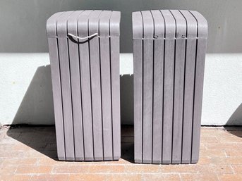 Pair Of Outdoor Garbage Cans