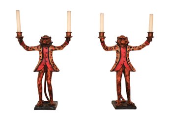 Whimsical Monkey Butler Candelabras