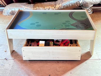 Toy Train Table With Drawer Full Of Accessories