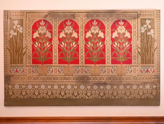English Arts & Crafts Wool Tapestry With Lily And Iris Design, Circa 1880 - Appraisal $6000