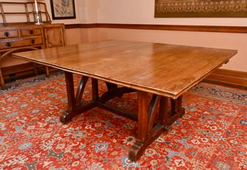 English Reformed Gothic Oak Refectory Table, After A.W.N. Pugin, Circa 1850- Appraisal $18,000