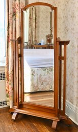 Arthur Simpson Of Kendal Arts & Crafts Walnut Cheval Mirror, Circa 1900-Appraisal $8,000