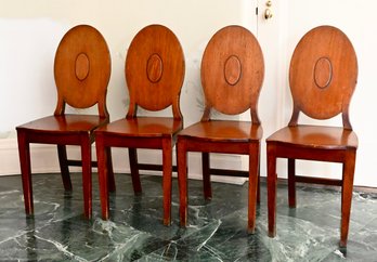 Set Of Four George III Mahogany Hall Chairs (Circa 1780)- Appraisal $16,000