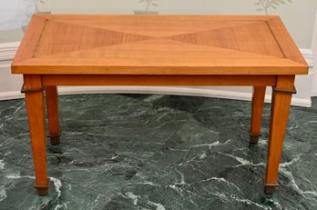 French Art Moderne Bronze-Inlaid Cherrywood Coffee Table, Jacques Adnet Style, 1948- Appraisal $10k