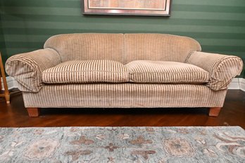 Late 20th Century Upholstered Sofa, Old World Weavers Gascogne Velvet- Appraisal $14,500