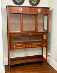English Arts And Crafts Mahogany Display Cabinet With Inlay, Designed By J.S. Henry, Circa 1901- Appraisal 18k