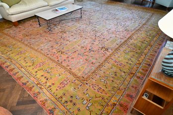 Turkish Oushak Antique Handwoven Wool Carpet, Early 20th Century- Appraisal $80,000