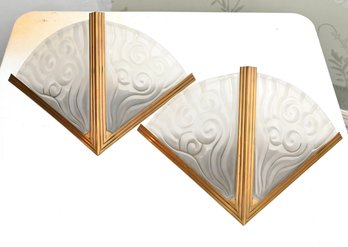 Pair Of French Art Deco Wall Sconces By Degu