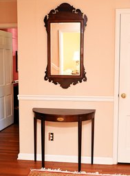 Federal Style Demilune Table And Mirror