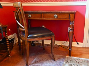 Leather Top Desk And Chair