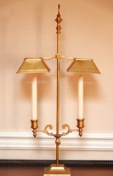 Elegant Brass Bouillotte Candlestick Lamp