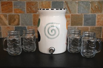 Tea Jug And 4 Glasses
