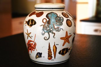Nautical Covered Ginger Jar