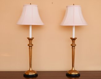 Fredrick Cooper Pair Brass Lamps