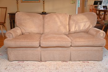 Traditional Beige Three-seat Custom Upholstered Sofa