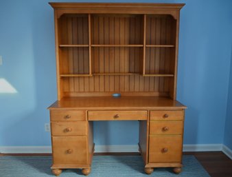 Honey Maple Ethan Allen Desk And Hutch Combo