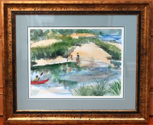 Sandy Dunes Original Watercolor By Local Artist Frances Powers