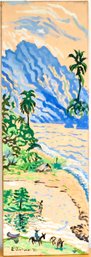 Emil Armin River By The Sea Oil On Board
