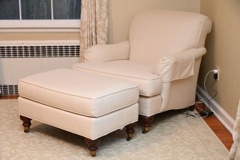 Custom Covered Chair And Ottoman