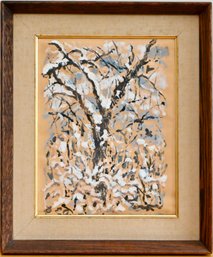 Emil Armin Snow-Covered Tree Landscape Painting, Framed