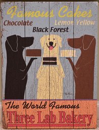 Three Lab Bakery Farmhouse Wooden Sign