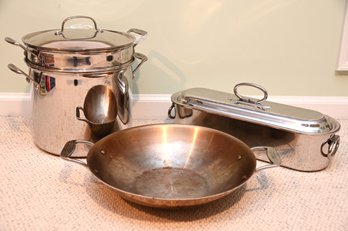 All Clad Wok And Cuisinart  Steamer Pots