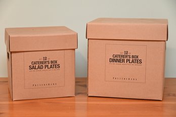 Pottery, Barn, Caterers Box Plate Set, Including Dinner And Salad Plate Plates