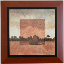 Contemporary Landscape Painting With Abstract Overlay Titled 'visions VI'