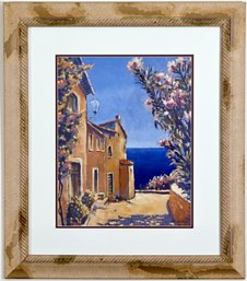Mediterranean Coastal Village Artwork Titled 'poggio I'