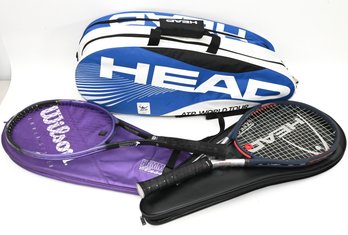 Two Tennis Racquets With Travel Bags