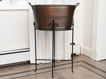 Metal Refreshments Beverage Tub On Stand
