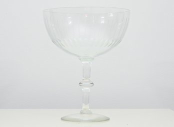 Clear Cut Glass Stemmed Compote