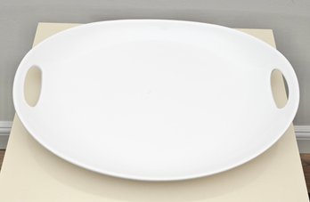 Ceriart Portugal White Serving Platter With Cutout Handles