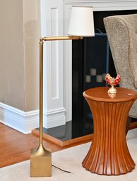 Modern Adjustable Brass Floor Lamp With Swing Arm