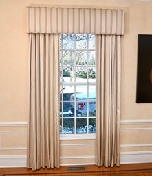 Champagne Tone Silk Drapes And Valence- 4 Panels And 2 Valence