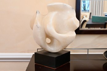 Abstract Marble Sculpture On Base C.B. Goodstein