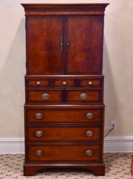 Henredon Tall Mahogany Chest Linen Cabinet